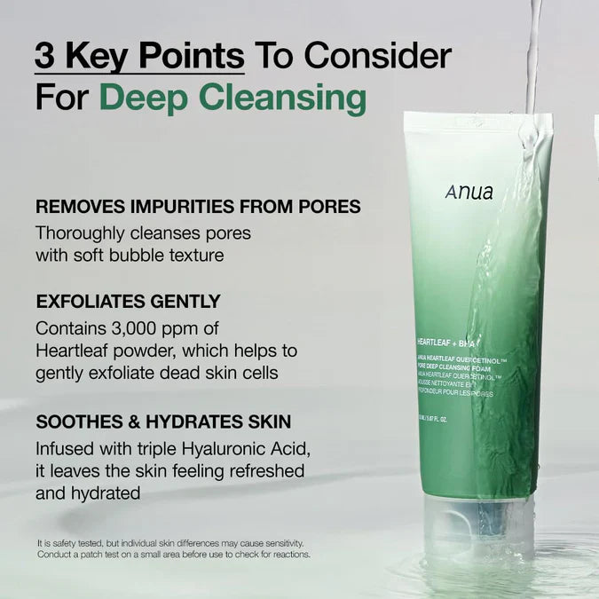 ANUA HEARTLEAF QUERCETINOL PORE DEEP CLEANSING FOAM 25ML
