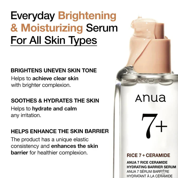 ANUA RICE CERAMIDE 7 HYDRATING BARRIER SERUM 50ML