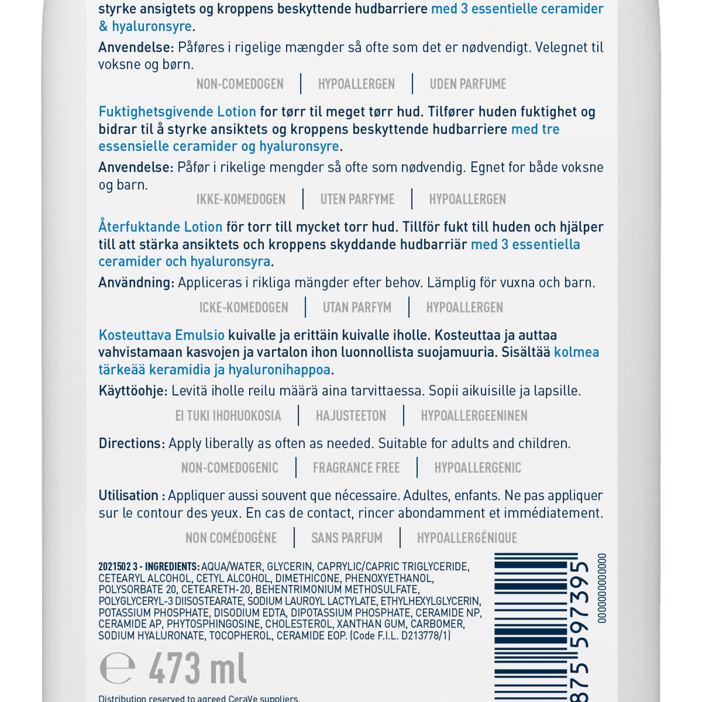 CERAVE MOISTURIZING LOTION 473ML