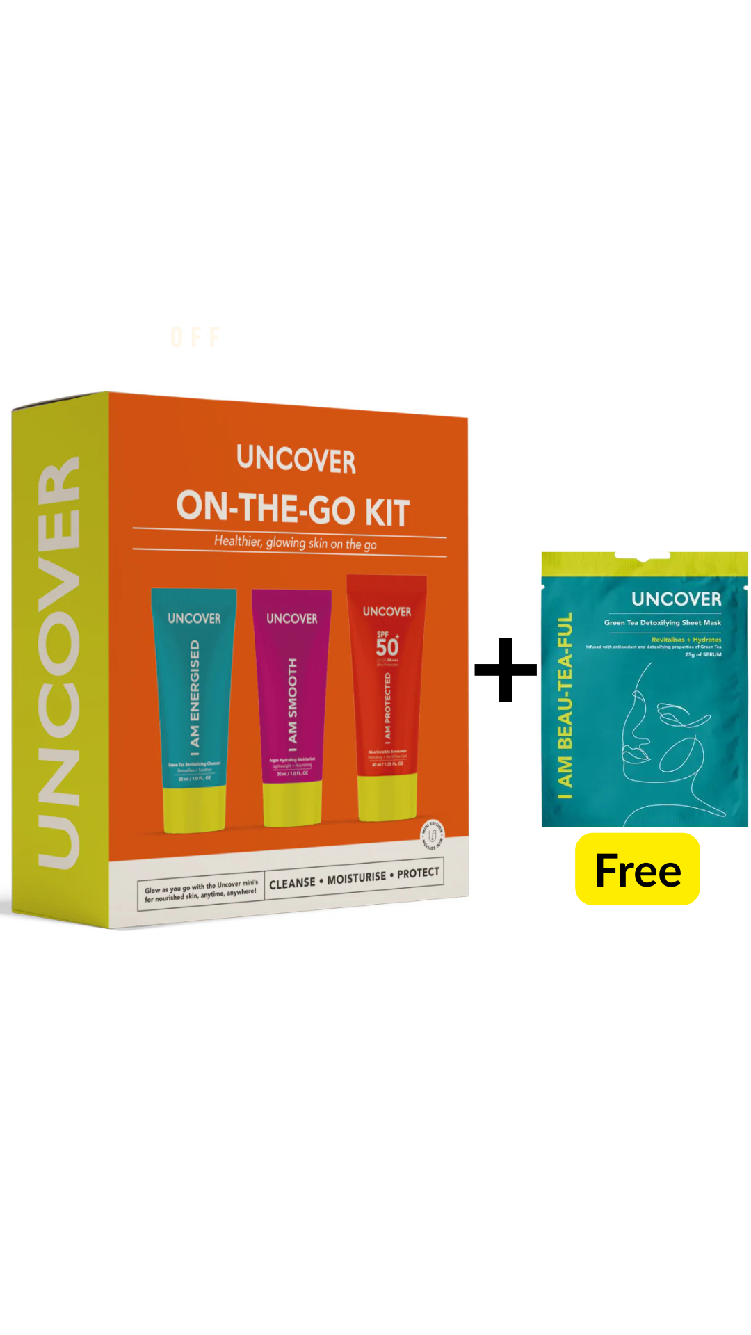 UNCOVER ON THE GO KIT + FREE I AM BEAUTIFUL SHEET MASK